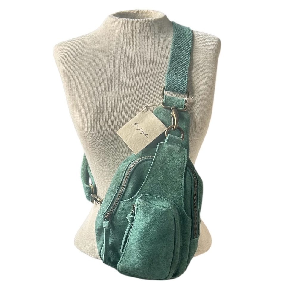 NWT Free People Teal Suede Hudson Sling Bag-Still on their website!